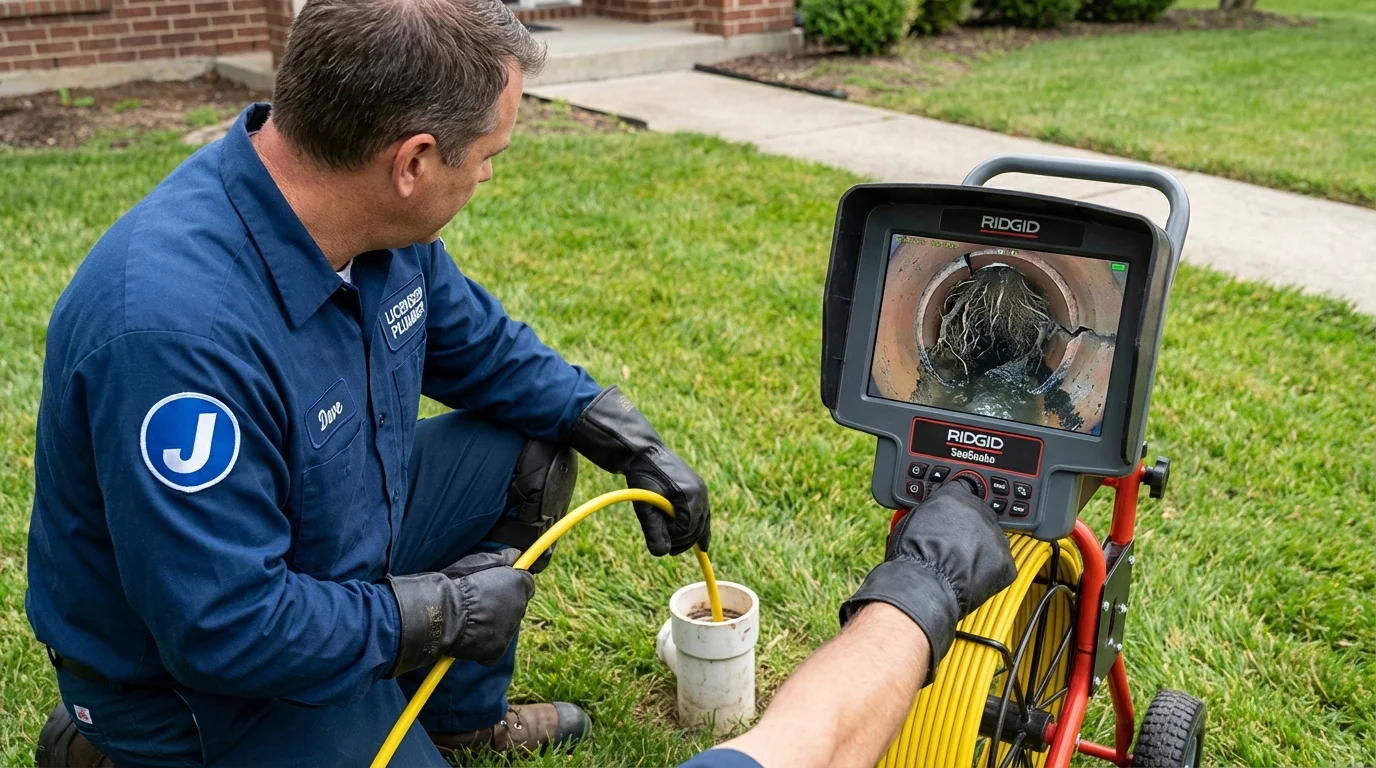 Sewer camera inspection being performed by Johns Plumbing LLC in Nauvoo